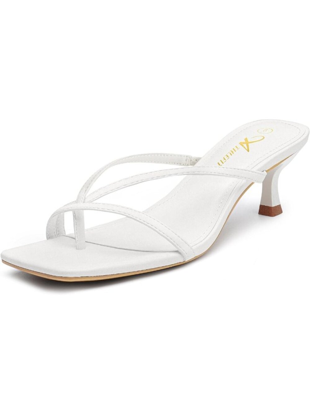 Chic Women's Strappy Kitten Heels - Fashionable Flip Flop Thong Low Heels